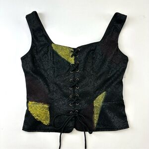 Scarlet Darkness jacquard corset vest Small lace up Goth Whimsigoth Renaissance